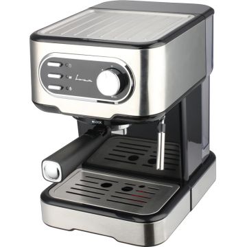 Espressor de cafea Fram FEM-850BKSS, 850W, 15bar, 1.5L, Argintiu