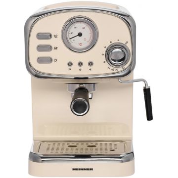 Espressor de cafea Heinner HEM-1100CR, 1100W, 15bar, 1.25L, Crem