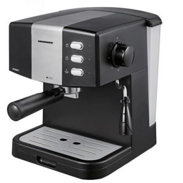 Espressor de cafea Heinner HEM-850BKSL, 850W, 15bar, 1.5L, Negru/Argintiu