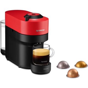 Espressor de cafea Nespresso by Krups Vertuo Pop XN920510 Rosu, 1500W, 0.56L