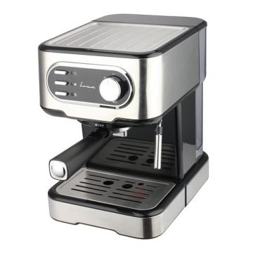 Espressor Fram FEM-850BKSS, presiune: 15 bar, filtru inox, rezervor apa detasabil: 1.5L, boiler aliaj aluminiu, protectie suprapresiune, protectie supraincalzire, 850W
