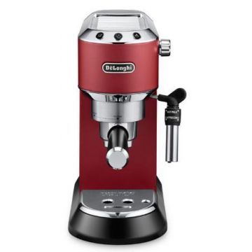 Espressor manual DeLonghi Dedica Style EC685.R, 1300 W, 15 Bar, 1.1 l, Slim (Rosu)