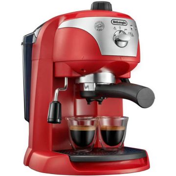 Espressor manual DeLonghi EC 221, 1100 W, 1 L, 15 bar, Rosu