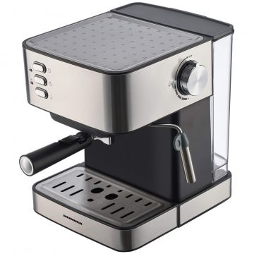 Espressor manual Heinner Medinne HEM-B2016BKS, 850 W, 1.6 L, 20 bar, Argintiu