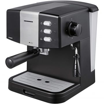 Espressor manual Heinner Sellenth 850 HEM-850BKSL, 850 W, 1.5 L, 15 bar, Negru