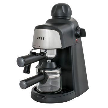 Espressor manual Zass ZEM 05, 800 W, 3.5 Bar, Dispozitiv Manual Spumare, Negru