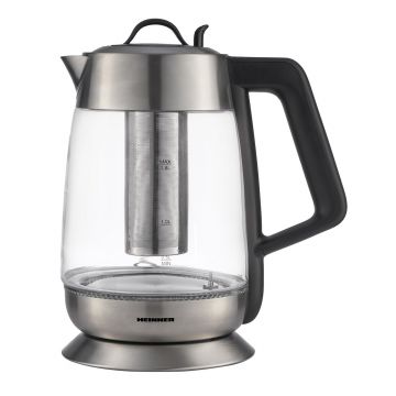 Fierbator electric cu filtru pentru ceai, Heinner, 1.7 L, inox, gri