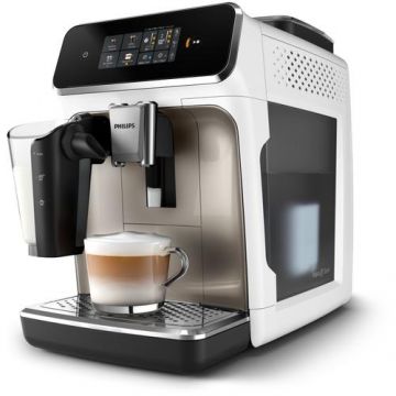 Espressor automat Philips Seria 2300 EP2333/40, 1500 W, 15 bar, Rezervor 1.8l, Rasnita ceramica,  Afisaj tactil (Alb/Crom)