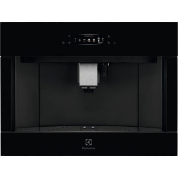 Espressor de cafea Electrolux incorporabil automat Seria 900 PRO, Control touch, 12 programe, Display TFT activ, Capacitate rezervor apa 2.5 l, Capacitate rasnita 350 grame, Indicator reumplere cafea si apa, Sticla neagra, 1350W, 15bar, Negru