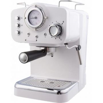 Espressor manual Arielli KM-501W, Putere 1100 W, Capacitate 1.25 l, Presiune maxima 15 Bar (Alb)