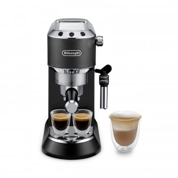 Espressor manual De,  Longhi Dedica EC 685.BK, 1300 W, 1.1 L, 15 bari, Negru