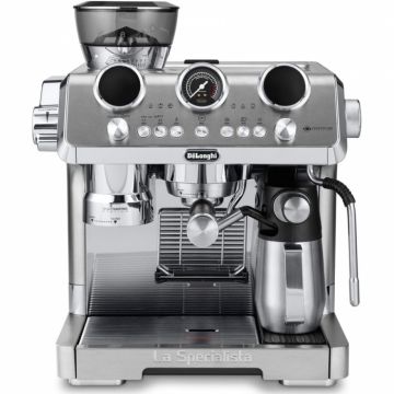 Espressor manual De Longhi La Specialista Maestro EC 9885.M, 1600W, extractie la rece, carafa pentru lapte cu tehnologie LatteCrema, 2.5l, 19 bar, argintiu