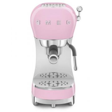 Espressor manual Smeg ECF02PKEU, 1350 W, 15 bar, 1.1 L, 3 setari temperatura (Roz)