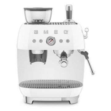 Espressor manual Smeg EGF03WHEU, 1650 W, 20 bari circuit cafea, 15 bari circuit spuma, rezervor apa 2.4 l, 250 gr cafea (Alb)