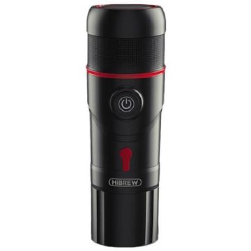 Espressor Portabil H4-Basic 3in1 15 Bari 80W 60ML Alimentare Cablu USB / Incarcator Auto Compatibil cu Capsule Nespresso / Dolce Gusto si Cafea Macinata Negru