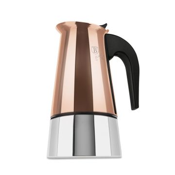 Aparat de cafea Berlinger Haus, Rose Gold, 6 cesti, 300 ml, inox 18/10, roz/argintiu