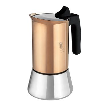 Aparat de cafea Berlinger Haus, Rose Gold, 6 cesti, 300 ml, inox 18/10, roz