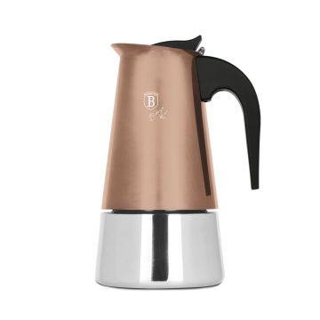 Aparat de cafea Berlinger Haus, Rose Gold, 9 cesti, 450 ml, inox 18/10, roz/argintiu