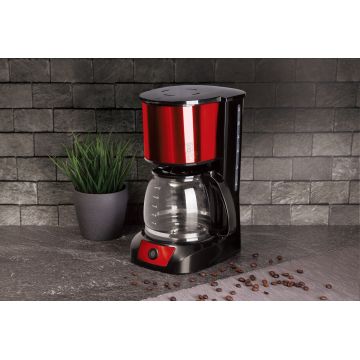Aparat electric de cafea Berlinger Haus, Burgundy, 800W, 1.5 L, inox, rosu