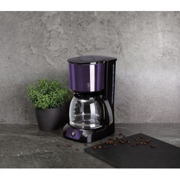Aparat electric de cafea Berlinger Haus, Purple Eclipse, 800W, 1.5 L, plastic/inox, mov/transparent