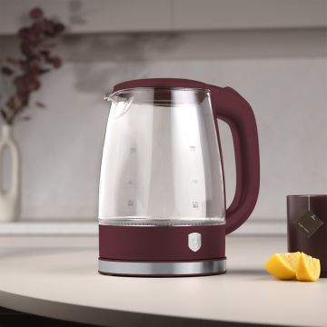Ceainic electric Berlinger Haus, Leonardo, 1.7 L, sticla borosilicata, visiniu mat/transparent
