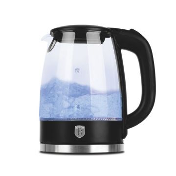 Ceainic electric Berlinger Haus, Matte Black, 1.7 L, sticla borosilicata, negru/transparent