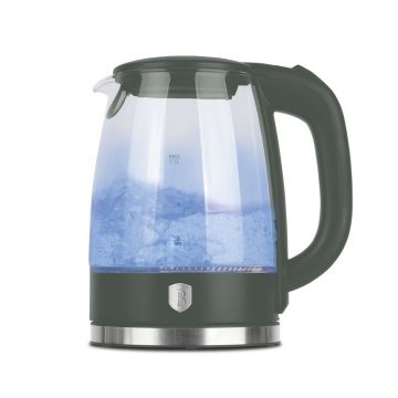 Ceainic electric Berlinger Haus, Matte Green, 1.7 L, sticla borosilicata, verde mat/transparent