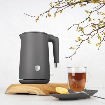 Ceainic electric cu pereti dubli Berlinger Haus, Anthracite, 1.7 L, plastic/inox, antracit mat