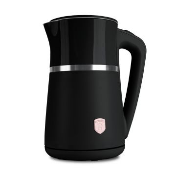 Ceainic electric cu pereti dubli Berlinger Haus, Black Rose, 21.6x15.5x26.2 cm / 1.7 L, plastic/inox, negru