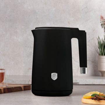 Ceainic electric cu pereti dubli Berlinger Haus, Matte Black, 1.7 L, plastic/inox, negru mat