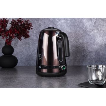 Ceainic electric digital Berlinger Haus, Shiny Black, 1.7 L, inox, negru