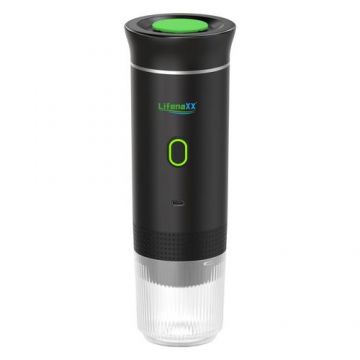 Espresso To Go Lifenaxx LX-060, 72W, 7500 mAh, USB-C, capacitate vas/apa 120ml/60ml (Negru)
