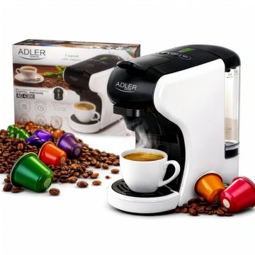 Espressor Automat cu Capsule AD 4386 Rezervor Apa 0.6L Presiune 19 Bar 1450W Alb/Negru