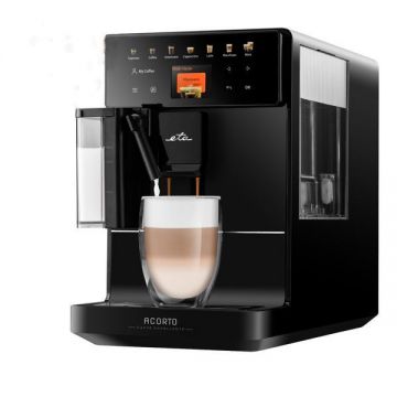 Espressor automat de cafea Eta Acorto 9180 90000, 1400W, 19 bar, sistem de spumare, negru