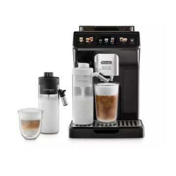 Espressor automat De'Longhi ECAM 450.55.G Eletta Explore, 1450 W, 1.8 l, 19 bar, Recipient boabe 300 g, Ecran TFT Tactil 3.5inch, Tehnologie LatteCrema Hot si LatteCrema Cool, 25 de bauturi (Gri)