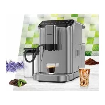 Espressor automat Heinner Genesis HEMA-D20DGREY – 1350 W, 20 bar, râșniță, spumator, display touch, 1.5 L, gri