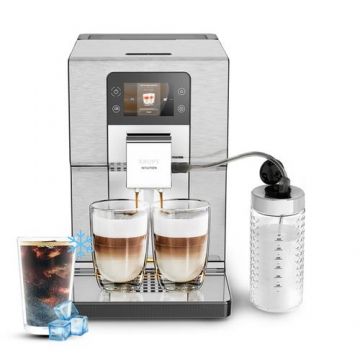Espressor automat Krups EA 877 D Intuition Experience+, Ecran TFT Touchscreen, 21 bauturi, 1550 W, Rezervor 3 l, 15 bar, Rasnita cafea cu 5 setari (Argintiu)
