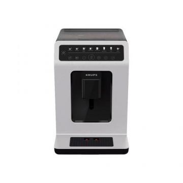 Espressor automat Krups Evidence Eco-Design EA897A10, 1450W, Pompa 15 bari, Functie One-Touch-Cappuccino, Rasnita metalica, 8 bauturi (Argintiu)