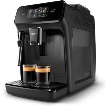 Espressor automat Philips LatteGo EP1221/20 Seria 1200, 1500 W, Rezervor 1.8 l, 15 bar, Rasnita ceramica, Ecran Touchscreen (Negru)