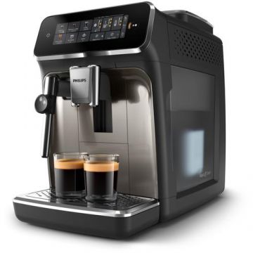 Espressor automat Philips seria 3300 EP3326/90, sistem clasic de spumare, 7 tipuri de bauturi, ecran tactil intuitiv, tehnologie noua SilentBrew, aplicatie HomeID (Negru)