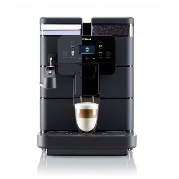 Espressor automat Saeco New Royal Plus 9J0060, 1400 W, Rezervor 2.5 l, Capacitate boabe 600 gr, Rasnita incorporata cu 8 setari (Negru)