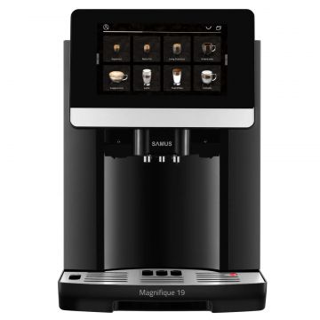 Espressor Automat Samus Magnifique 19, Putere 1200-1450 W, 19 Bari, Rezervor Ap 1.7 L, Recipient Cafea Boabe 250 G, 20 Tipuri Buturi, Sistem Extracie Lapte cu Furtun 25 Cm, Înlime Reglabil Duze