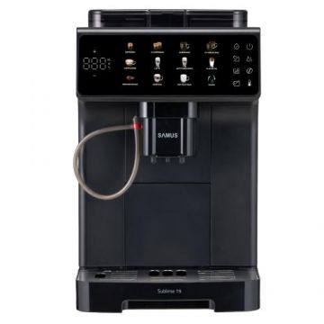 Espressor automat Samus Sublime 19, 1400 W, 19 bari, Ecran IMD 5inch, 10 tipuri bauturi, Rezervor 2l (Negru)