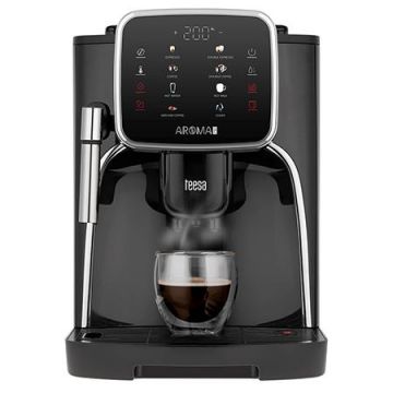 Espressor automat Teesa AROMA 750 TSA4012, 19 bari, 1450 W, Rezervor 1.8 l, Temperatura reglabila, Rasnita incorporata (Negru)