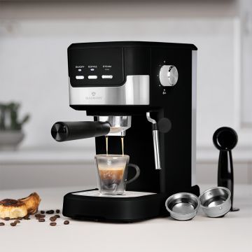 Espressor Blaumann, Black Silver, 1100W, inox, negru