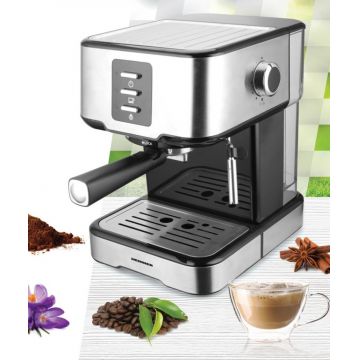 Espressor Brassilo, Heinner, 850W, 15 Bar, 1.5L, argintiu