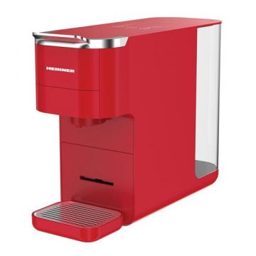 Espressor cu capsule HEINNER HEMC-DD15RED, 1525 W, Rezervor 1.5 l, Ecran digital si control tactil, Compatibil cu Nespresso, Dolce Gusto, Ese Pods/Pudra (Rosu)