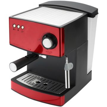 Espressor de cafea Adler AD4404R, 850W, 15bar, 1.6L, Negru/Rosu
