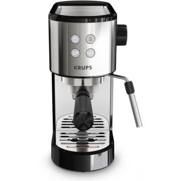 Espressor de cafea Krups manual Virtuoso Essential XP441810, 1350W, 15bar, 1L, Negru/Argintiu