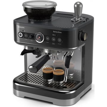 Espressor de cafea Philips semi-automat Barista Brew PSA3218/10, 1350W, 15bar, 2.3L, Negru/Gri